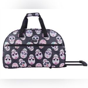NWT Betsey Johnson Skulls Collection Roller duffle  - perfect for traveling.